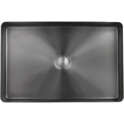 JTP Vos Brushed Black Rectangular Stainless Steel Counter Top Basin + Waste