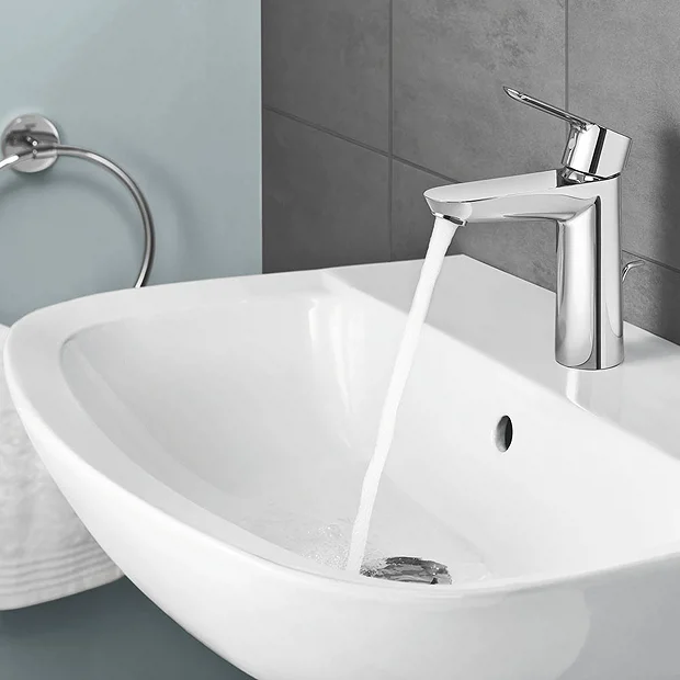 Grohe Bau 550mm 1TH Basin + Full Pedestal - Image 3