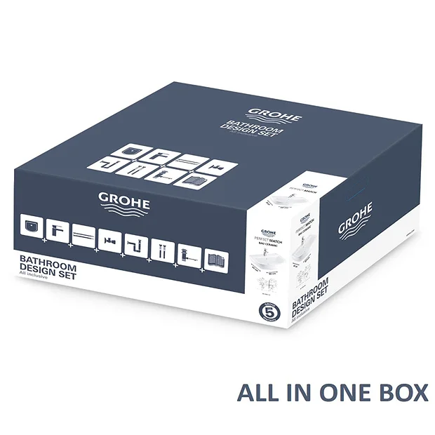 Grohe Bau Ceramic 600mm Complete Basin Package (Tap + Waste Included) - Image 6