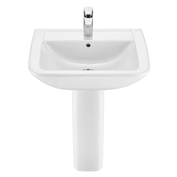 Roca Aire Square 600mm 1TH Basin With Full Pedestal