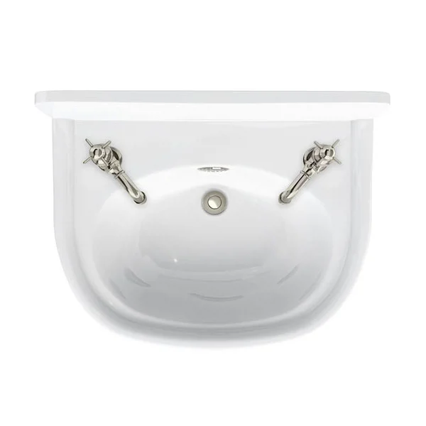 Arcade 500mm Cloakroom Basin Two Tap Hole With Overflow - Image 2