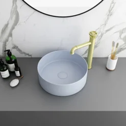 Arezzo 352mm Matt Blue Round Counter Top Basin