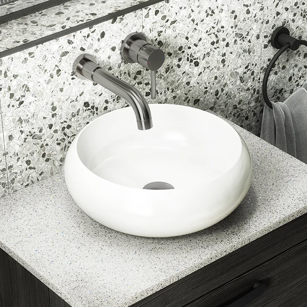Arezzo Round Counter Top Basin (360mm Diameter - Gloss White) - Image 2