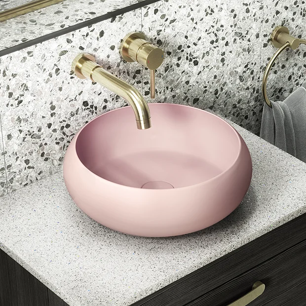 Arezzo Round Counter Top Basin (360mm Diameter - Matt Pink) - Image 2