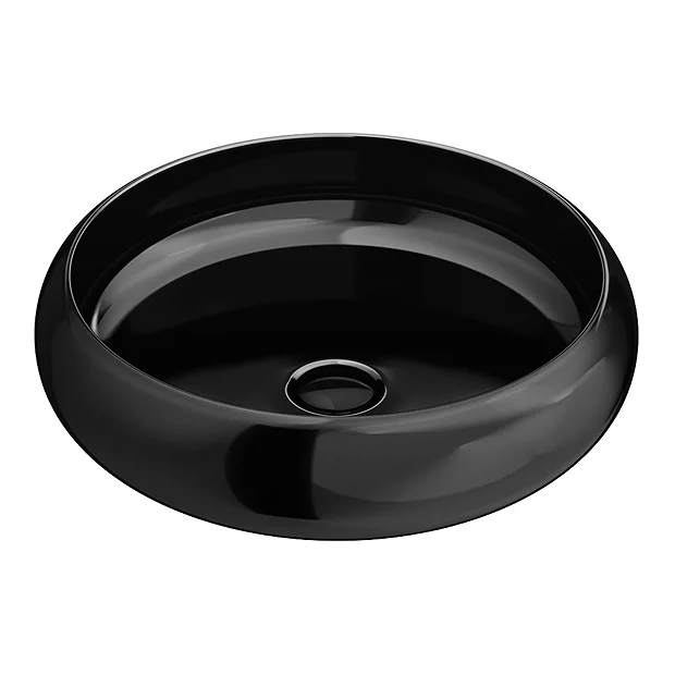 Arezzo Round Counter Top Basin (420mm Diameter - Gloss Black) - Image 2