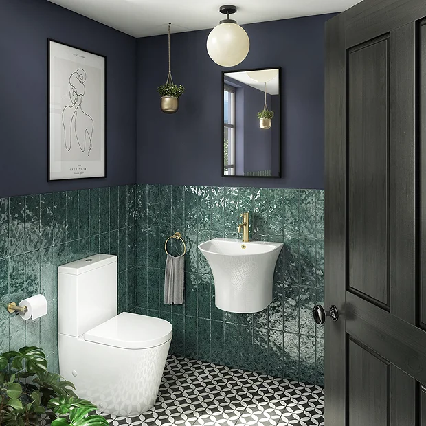 Arezzo Curved Ceramic One Piece Wall Hung Basin 1TH - 540mm Wide - Image 3