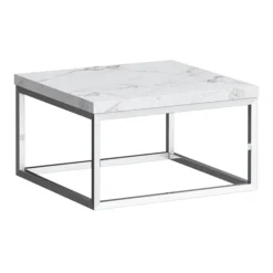 Arezzo 500 White Marble Effect Worktop With Chrome Wall Mounted Frame