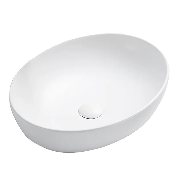 Arezzo Matt White Curved Oval Counter Top Basin 0TH (520 X 395mm)