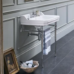 Burlington Edwardian Large Basin & Chrome Wash Stand