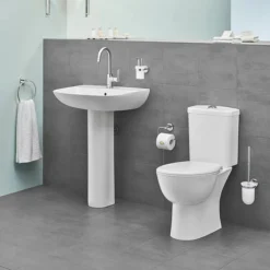 Grohe Bau 600mm 1TH Basin + Full Pedestal
