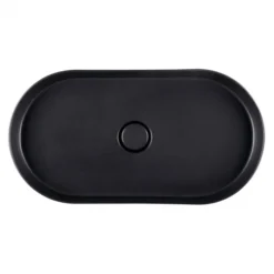 BagnoDesign Teatro Oval Matt Black 650 X 350mm Countertop Basin