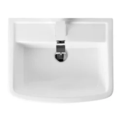 Brooklyn Modern Square Basin & Semi Pedestal (520mm Wide - 1 Tap Hole)
