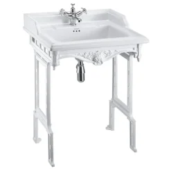 Burlington Classic 65cm Basin With White Aluminium Wash Stand