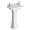 Carlton Cloakroom Basin With Full Pedestal (2 Tap Hole - 515mm Wide)