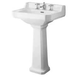 Old London Richmond Comfort Height Traditional 3TH Basin & Pedestal