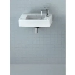 Britton Bathrooms - Narrow Cloakroom Washbasin - Left Or Right Handed Option