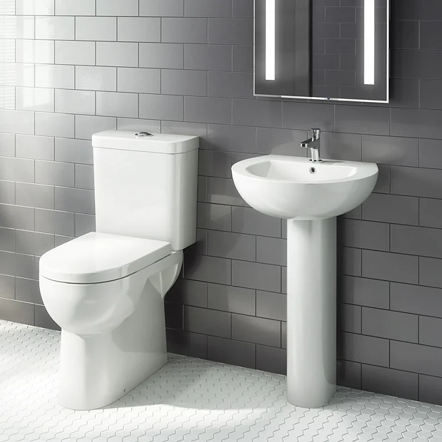 Cove 550mm Basin And Full Pedestal Set - 1 Tap Hole
