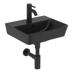Ideal Standard Connect Air Cube Silk Black 400mm Wall Mounted / Vanity Basin