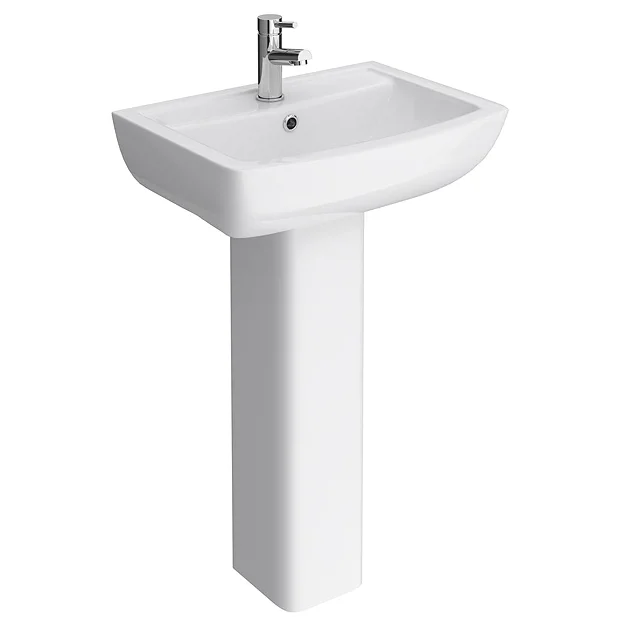 Milan Basin With Full Pedestal (550mm Wide - 1 Tap Hole) - Image 2