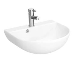 Milton 440 X 365 Wall Hung Curved Basin (1 Tap Hole)