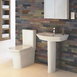 Nuie Clara Basin & Full Pedestal - 1 Tap Hole