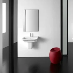 Roca - The Gap 550mm 1 Tap Hole Basin With Semi Pedestal