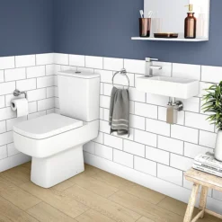 Rondo Wall Hung Small Cloakroom Basin 1TH - 365 X 180mm