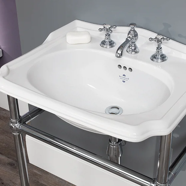Silverdale Balasani 600mm Wide Basin With Chrome Stand