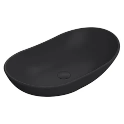 Venice Matt Black Oval Counter Top Basin - 615 X 360mm