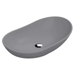 Venice Matt Grey Oval Counter Top Basin - 615 X 360mm
