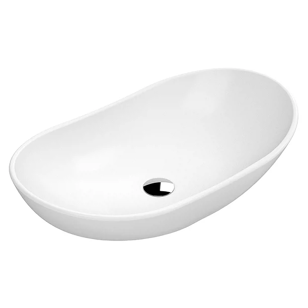 Venice Matt White Oval Counter Top Basin - 615 X 360mm