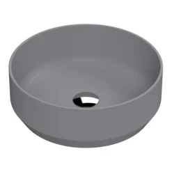 Venice Matt Grey Round Counter Top Basin - 350mm Diameter