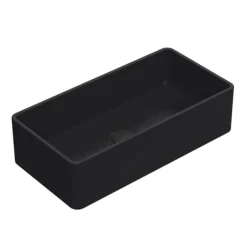 Venice Matt Black Rectangular Counter Top Basin - 465 X 235mm