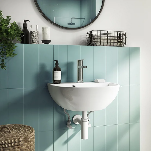 Harmonia Curved Wall Hung Basin 1TH - 440 X 365mm - Image 2