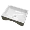 Kyoto Large Rectangular 600 X 460mm 1TH Wall Hung Basin