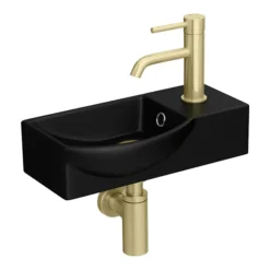 Valencia Wall Hung Basin (400mm Wide - Matt Black)