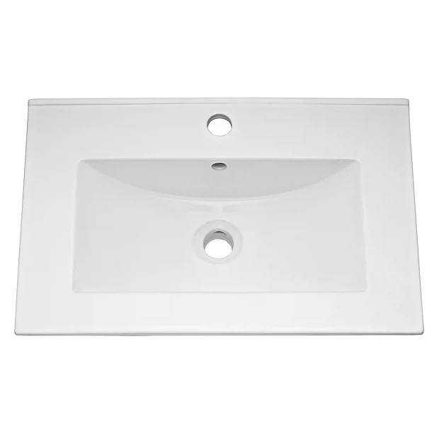 Venice Matt Black 600mm Framed Washstand And Basin Inc. Tap + Waste - Image 3