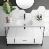 Venice 1200 Black Frame Basin Washstand Incl. Solid Stone Basin