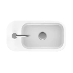 Crosswater Popolo 480 X 250mm (1TH) Wall Hung Cloakroom Basin - White Gloss