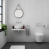 600 X 450mm White Shelf With Round White Marble Basin