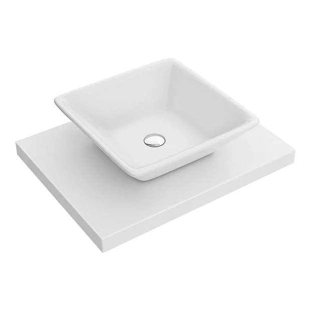 600 X 450mm White Shelf With Lazio Basin - Image 2